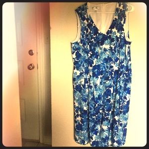 Blue Floral London Time’s Dress 22W US